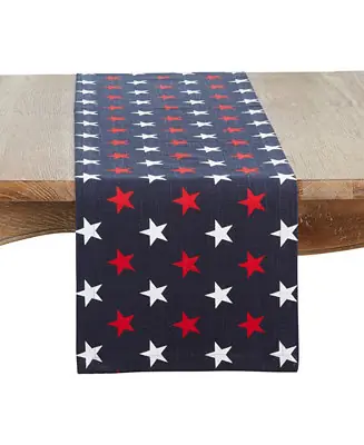 Affordable Patriotic Americana Stars Table Runner, 14" x 72"