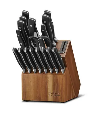 Insignia Classic 18-pc Knife Set with Block and Built-In Sharpener Crafted