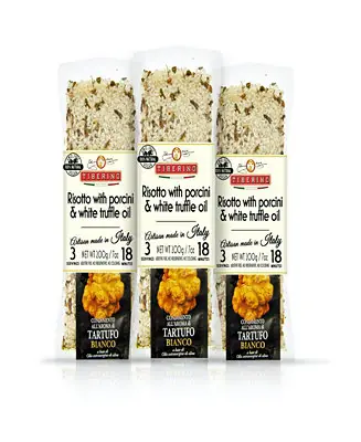 One Pot Dish - Risotto Carnaroli with Porcini Mushrooms and White Truffle Oil - 7oz 200 Grams, Pack of 3 Brand New