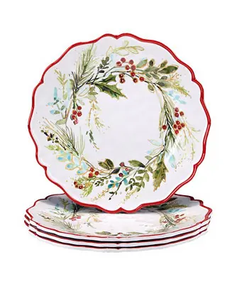 Christmas Gatherings Dinner Plates, Set of 4 Authentic