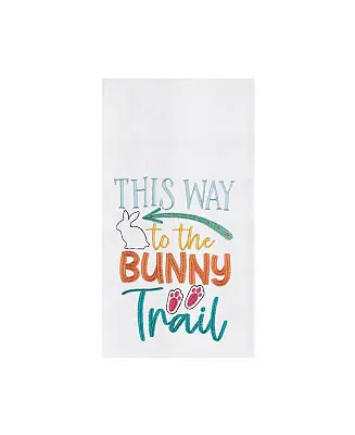 "This Way to the Bunny Trail" Easter Rabbit Spring Theme Kitchen Dishtowel Limited Offer