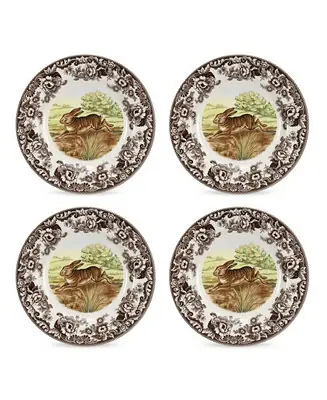 Woodland Rabbit Dinner Plates, Set of 4 Limited Edition