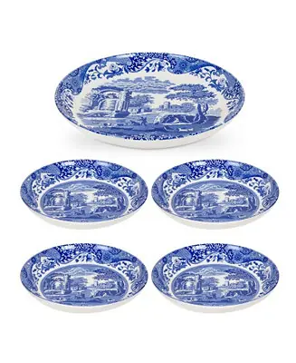 Free Delivery Blue Italian 5-Piece Pasta Serving Set