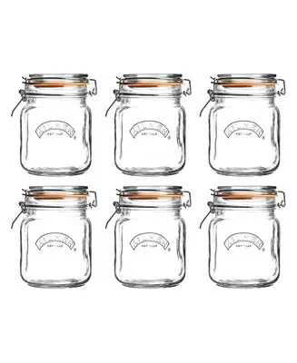 Square Clip Top Jar 34 oz, Set of 6 Price Drop