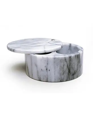 Latest 5 Ounce Marble Salt Box with Hinged Lid