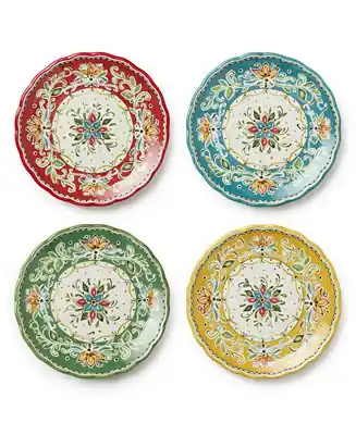 Handmade Provence Dinner Plates, Set of 4