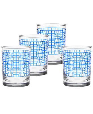 Millard Block Double Old Fashioned Glasses, Set of 4 Bargain