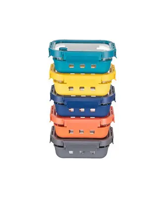 Secure Checkout 5 Pc Glass Container Set with Silicone Wrap