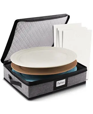 Fan Favorite Hard Shell Fine China Platter Storage Case - Holds 4 Wide Platters