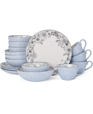 Gabriela Gray 16 Pc. Dinnerware Set, Service for 4 Next Day Delivery