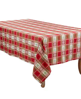 Warranty Included Plaid Jacquard Christmas Tablecloth, 63" x 84"