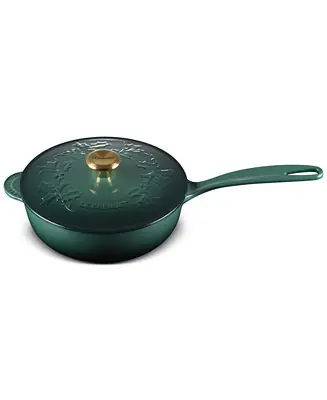 Holly Collection Enameled Cast Iron 2.25-Quart Traditional Saucier with Lid Free Delivery