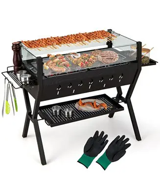 Barbecue Charcoal Grills with Wind Guard Seasoning Racks Place Order