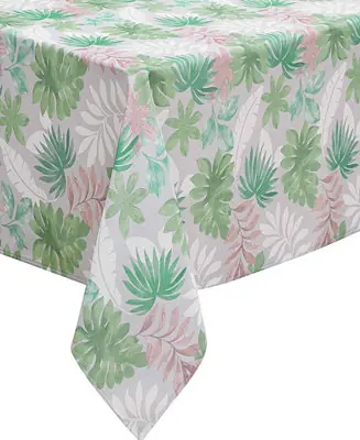 Cove Palm Water-Resistant Indoor and Outdoor Tablecloth, 60" x 120" Rectangle Best Choice