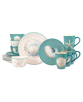 Ocean View 16 Pc. Dinnerware Set, Service for 4 Factory Price