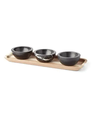 LX Collective Tray Set with 3 Dip Bowls Professional Grade