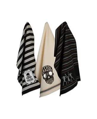 Assorted Skeleton Embellished Dishtowel Set Discount