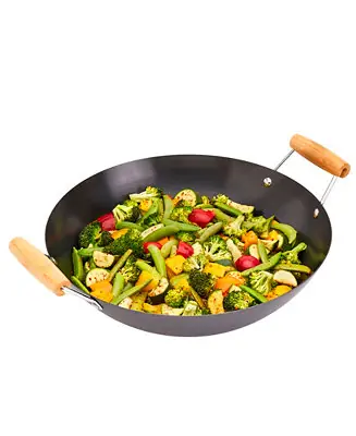 Shop Now Asian Carbon Steel 13.75" Open Wok with 2 Side Handles