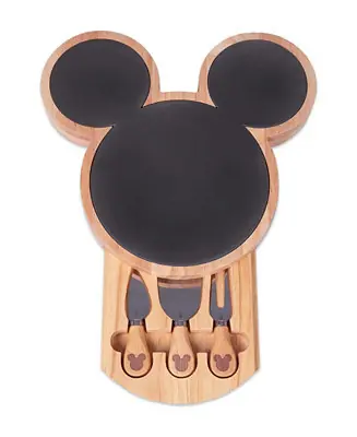 Bargain Disney's Mickey Mouse Slate Charcuterie Board with Cheese Knife Set