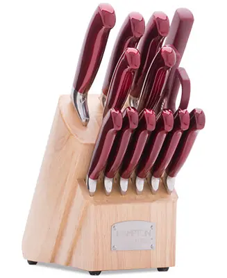 Place Order Argentum Red 14-Pc. Cutlery Block Set