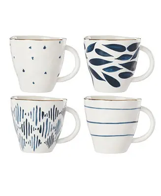 Free Delivery Blue Bay Assorted Dessert Mugs, Set of 4