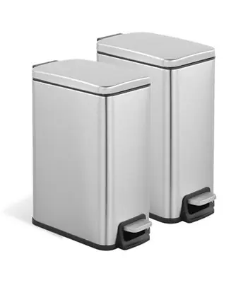 1.6 Gallon Rectangular Step-on Trash Can Set Get Yours