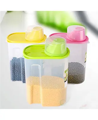 Direct From Factory Vintiquewise Large Bpa-Free Plastic Food Saver, Kitchen Food Cereal Storage Containers with Graduated Cap, Set of 3