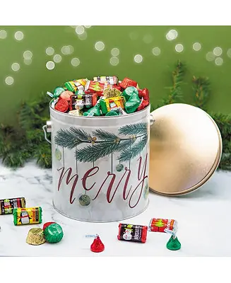 Warranty Included Christmas Gift Tin with Hershey's Holiday Chocolate Candy Mix, 3.7 Pounds