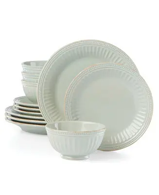 French Perle Groove 12 Pc. Dinnerware Set, Service for 4 Trending