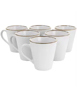 Premium Alejandro Gold-Tone Mugs, Set of 6