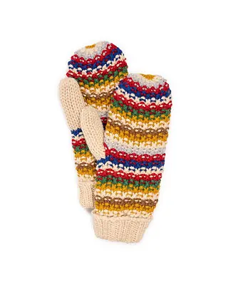 Women's Textured Stripe Mitten Low Price