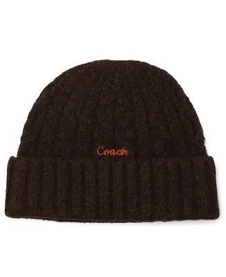 Women's Embroidered Cable-Knit Beanie Hat Limited Time