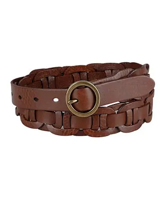 While Supplies Last Women's Woven Leather Linked Casual Belt
