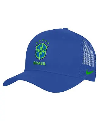 Men's and Women's Blue Brazil National Team Rise Adjustable Trucker Hat Limited Offer