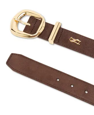 1.26" Center Bar Buckle Faux-Leather Belt Clearance