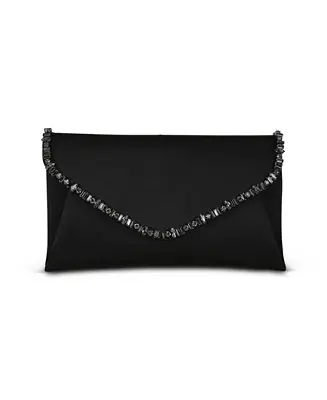 Free Returns Woman's Mika Elegant Satin Envelope with Crystal Necklace