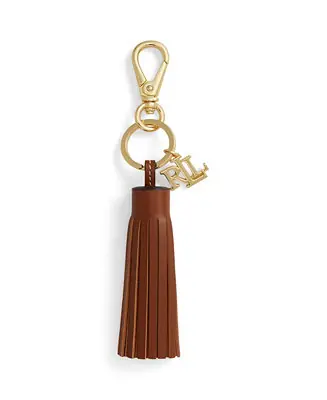 Logo & Leather Tassel Bag Charm Affordable