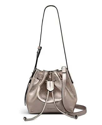 York Mews Metallic Mini Drawstring Shoulder Bag Clearance