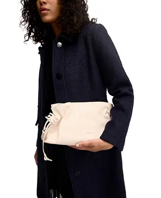 Final Sale Poppy Oversized Leather Drawstring Clutch