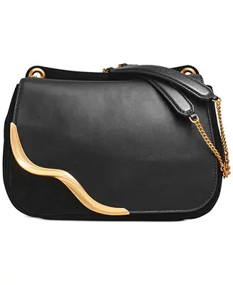 Malverne Leather & Suede Crossbody with Chain Strap Factory Price