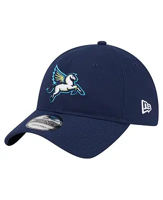 Men's and Women's Navy Dallas Wings Core Alt Logo 9TWENTY Adjustable Hat Hassle-Free Returns