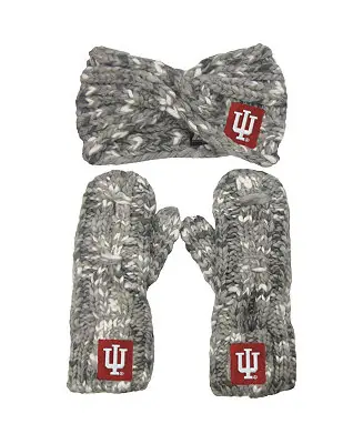 Reduced Price Women's Indiana Hoosiers Logo Marled Headband and Mitten Set