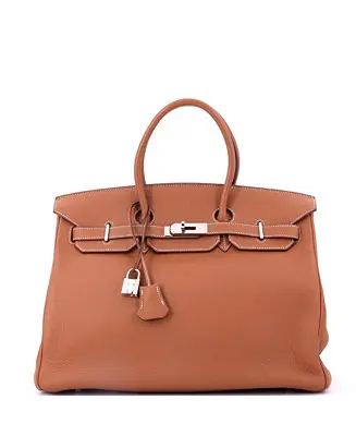 Pre-Owned HERMES Birkin 35 Handbag Brown Togo with Palladium Hardware Final Sale