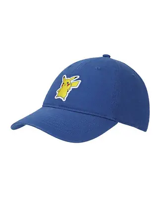 Handmade Pikachu Printed Patch Blue Unstructured Baseball Cap