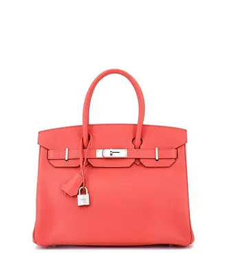 Express Delivery Pre-Owned Hermes Birkin 30 Handbag Pink Epsom with Palladium Hardware