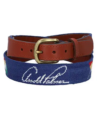 Men's and Women's Navy Arnold Palmer Needlepoint Belt Low Price