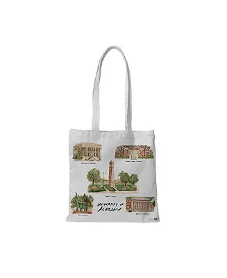 Reduced Price White Alabama Crimson Tide Laura Wilcox Designs Tote Bag