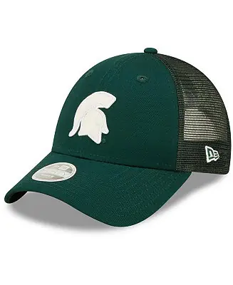 Special Offer Women's Green Michigan State Spartans 9FORTY Logo Spark Trucker Snapback Hat