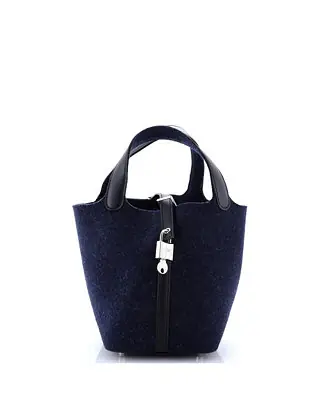 Editor’s Pick Pre-Owned Hermes PM Picotin Lock Bag Felt with Leather
