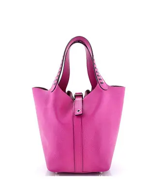 Viral Pre-Owned Hermes PM Picotin Lock Bag Tressage Epsom